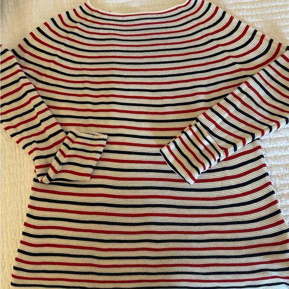 Vineyard Vines Red,cream,blue Striped women’s sweater. Size M. 100% cotton - Picture 1 of 7